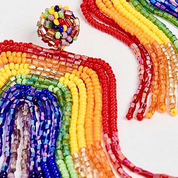 🌺🎉HP🎉🌺 NWT Deepa Gurnani Rainbow Fringe Chandeliers - Picture 16 of 16